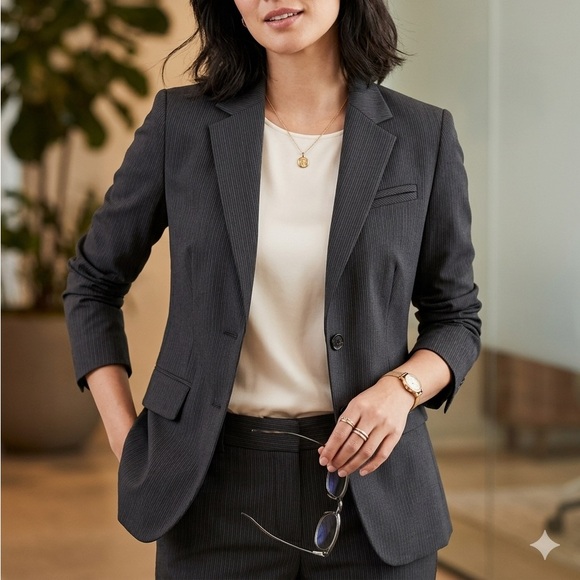 Esprit Jackets & Blazers - Esprit Black Pinstripe Tailored Blazer Jacket Office Professional woman’s size 6